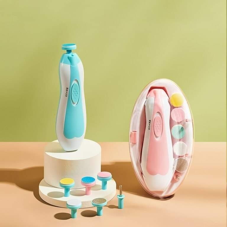 Electric Baby Nail Trimmer with 6 Grinding Heads and LED Light for Babies and Newborns